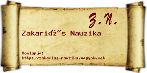 Zakariás Nauzika névjegykártya